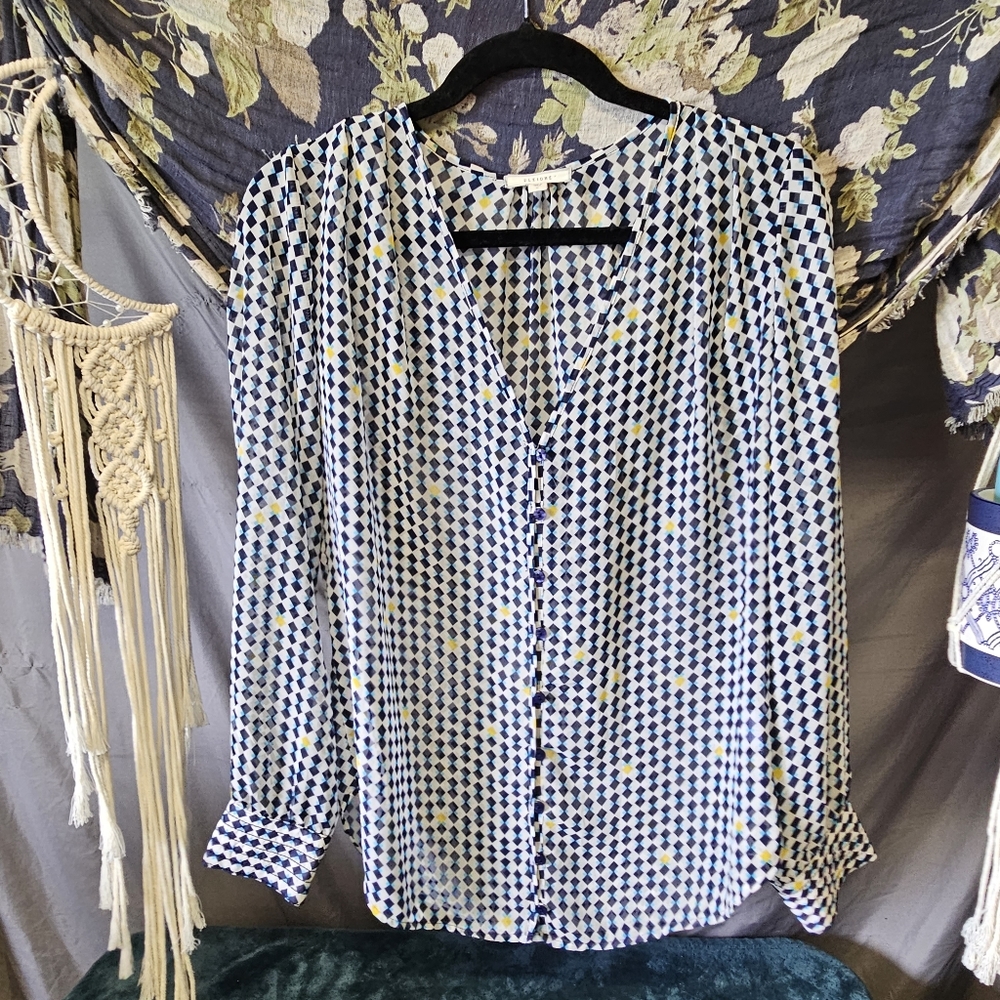 4/$20 Pleione | Sheer Printed Blouse size Small